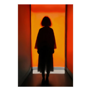 Ausfahrt Orange - Frische Silhouette Kunst, Kultur Poster