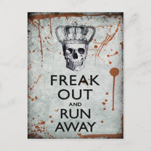 Ausflippen und Weglaufen Halloween-Postkarte Postkarte