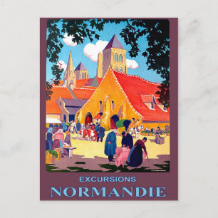 Ausflüge in der Normandie, Frankreich, Vintage-Rei Postkarte