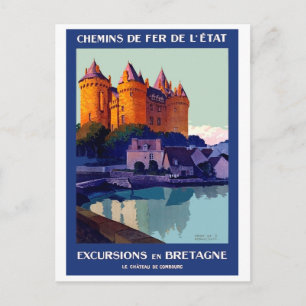 Ausflüge nach Bretagne, Frankreich, Schloss Combou Postkarte