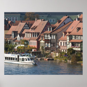 Ausflugsschiff in Klein-Venedig und Regnitz Poster