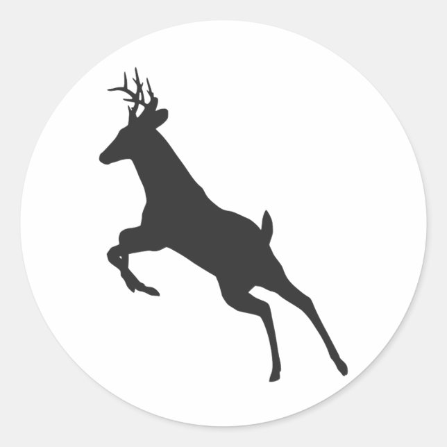 Ausführen der Reindeer-Silhouette Runder Aufkleber (Vorderseite)