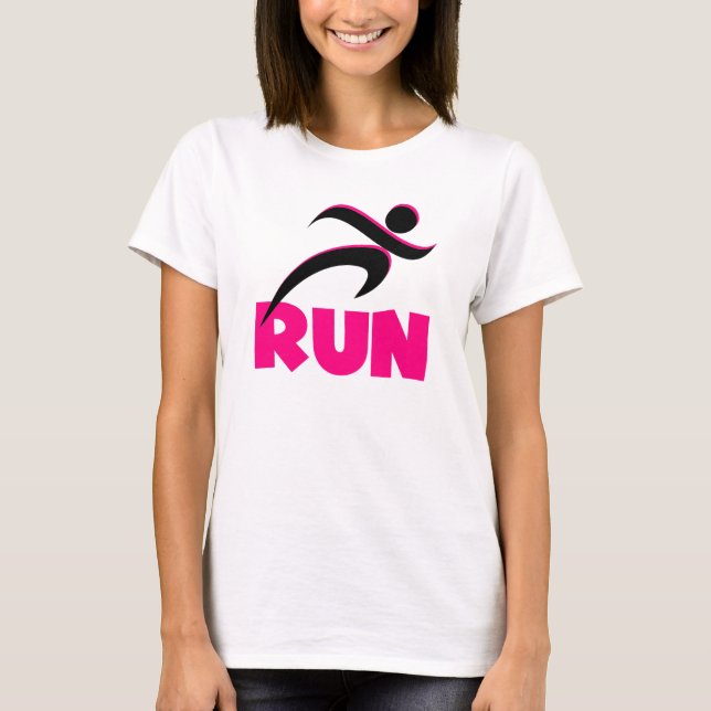 Ausführen der rosa Fitness T-Shirt (Vorderseite)