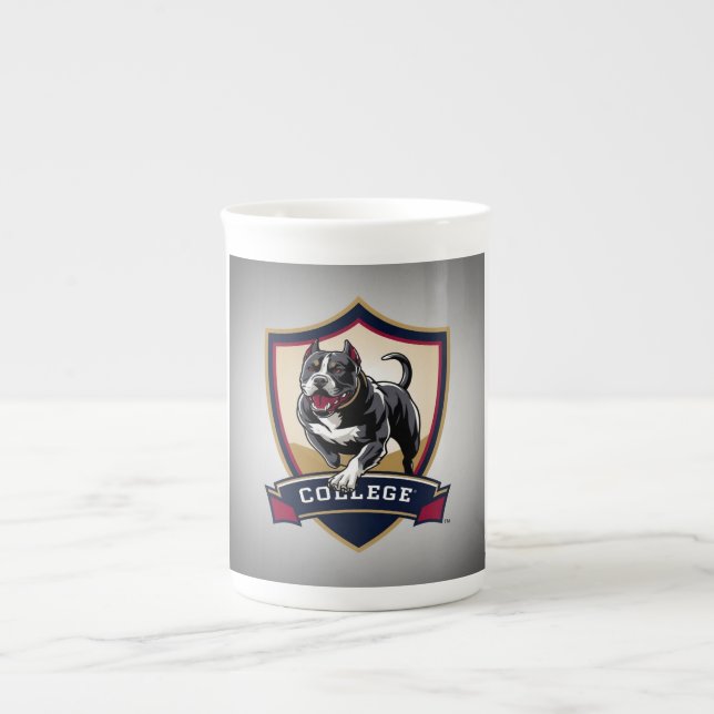 Ausführen des PitBull-Uni-Logos Prozellantasse (Vorderseite)
