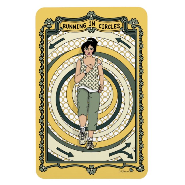 Ausführen in Circles_C_4x6-Kühlschrank Magnet (Vertikal)