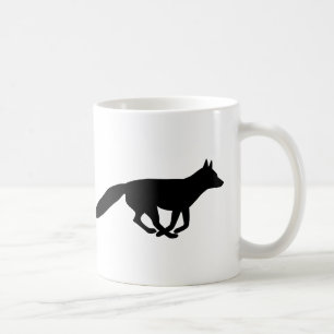 Ausführen von Fox-Silhouetten Wildtier Kaffeetasse