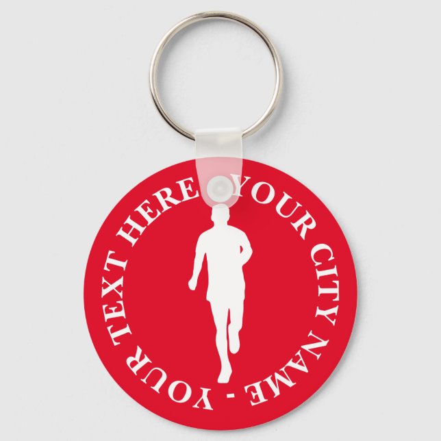Ausführen von man-Silhouette-Schlüsselanhänger mit Schlüsselanhänger (Vorderseite)