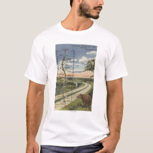 Ausführliche Karte der "Traumlandstraße " T-Shirt