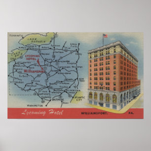 Ausführliche Karte, Lycoming Hotel - Williamsport, Poster