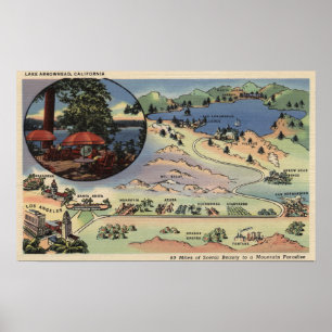 Ausführliche Karte vom LA zum See Poster