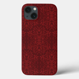 Ausführliche rote Blumentapete Case-Mate iPhone Hülle