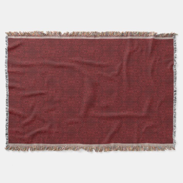 Ausführliche rote Blumentapete Decke (Vorderseite)