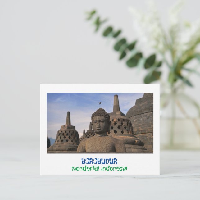 Ausgabe Borobudur Postkarte (Stehend Vorderseite)