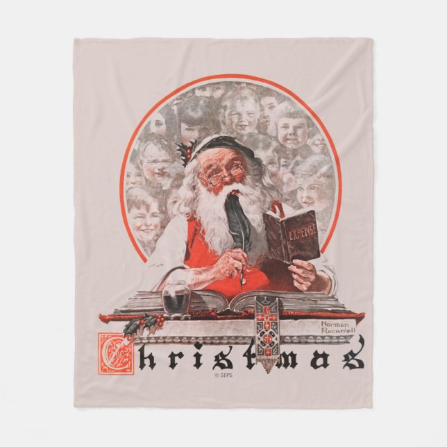 Ausgaben des Weihnachtsmanns Fleecedecke (Vorderseite)