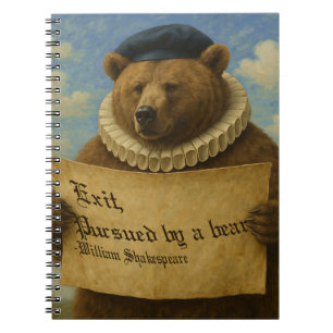Ausgang, von einem Bären verfolgt Shakespeare-Zita Notizblock