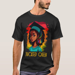 Ausgebildete Königin Abschluss Schwarze Geschichte T-Shirt