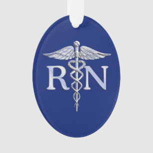 Ausgebildete Krankenschwester RN silberner Ornament