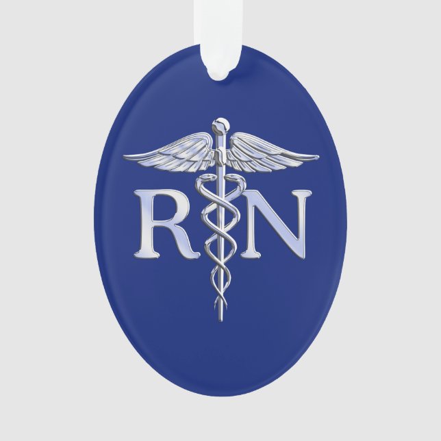 Ausgebildete Krankenschwester RN silberner Ornament (Vorderseite)