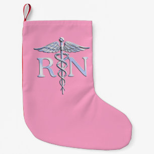 Ausgebildete Krankenschwester RNCaduceus auf Kleiner Weihnachtsstrumpf