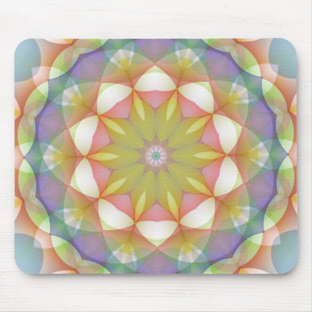 Ausgebogtes Blumen-Mehrfarbenkaleidoskop Mousepad (Vorne)