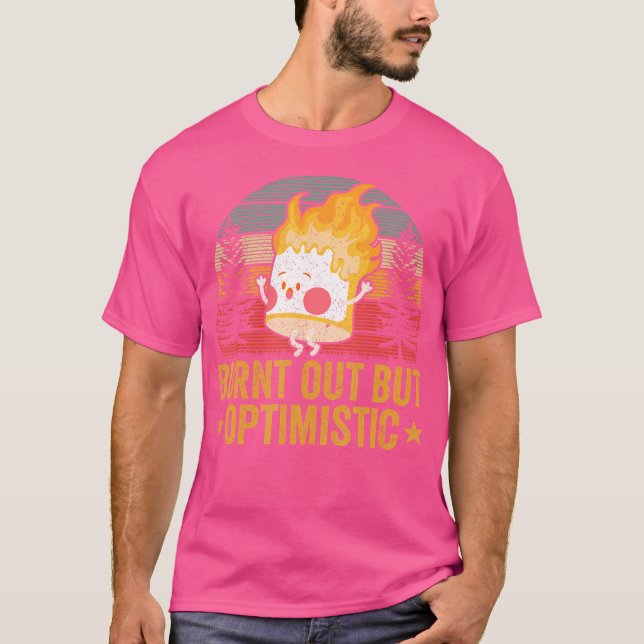 Ausgebranntes, aber optimistisches Camper Marshmal T-Shirt (Vorderseite)