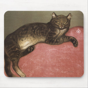 Ausgedehnte Katze auf Sofa - durch Theophile Mousepad