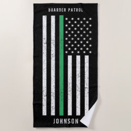 Ausgefallener Name für die "American Flag Thin Gre Strandtuch