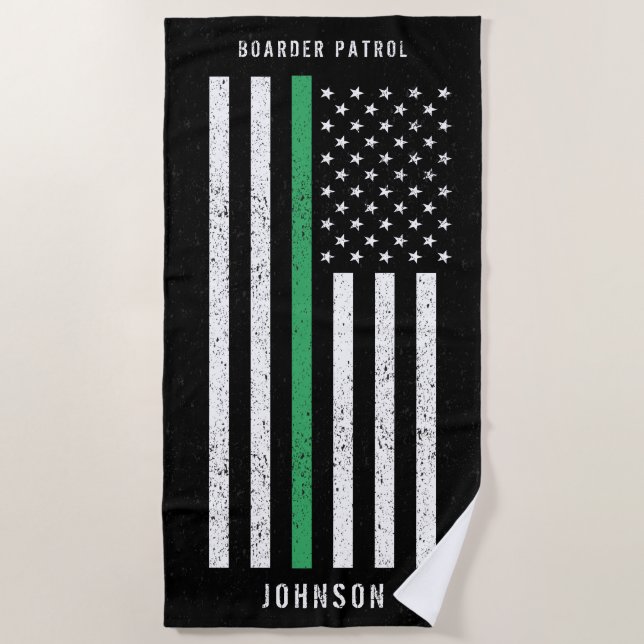 Ausgefallener Name für die "American Flag Thin Gre Strandtuch (Vorderseite)