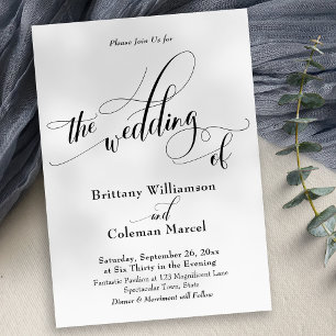 Ausgefeilte Typografie Einfach Die Hochzeit Von Einladung