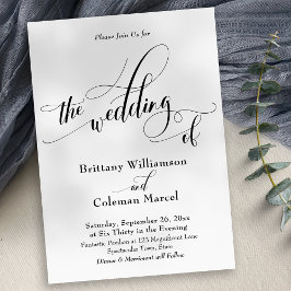 Ausgefeilte Typografie Einfache Hochzeit Von Einladung