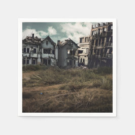 Ausgegebene Gebäude | Vernichtung nach der Apokaly Serviette