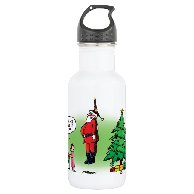 Ausgehen des Santa Twisted Cartoon Trinkflasche (Vorderseite)