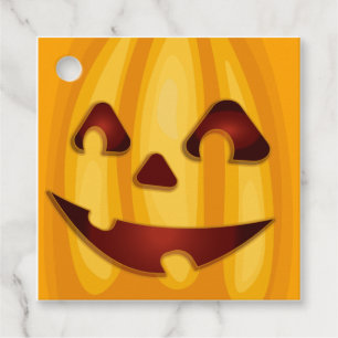 Ausgehöhlter Kürbis lächelndes Halloween-Design Geschenkanhänger