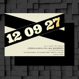 Ausgeklügelte, feine Typografie Black Golden Folieneinladung
