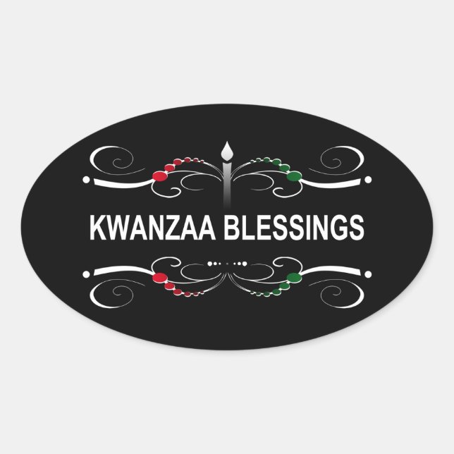 ausgeklügelte Kwanzaa-Segnungen Ovaler Aufkleber (Vorderseite)