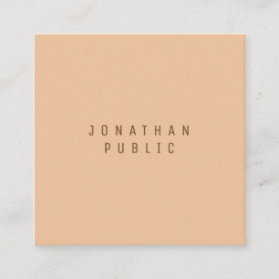 Ausgeklügelte Minimalistisch-moderne Pfirsichfarbe Quadratische Visitenkarte