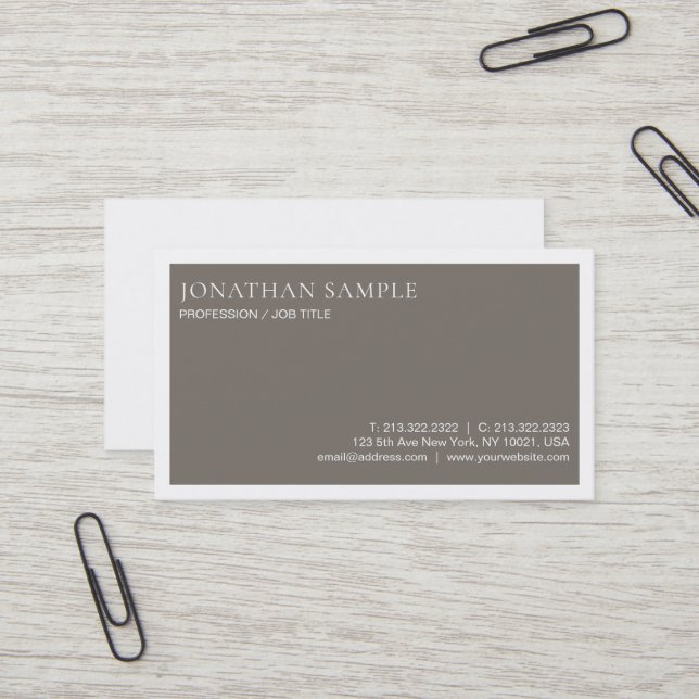Ausgeklügelte Minimalistische Schlichte Trendy Bro Visitenkarte (Vorderseite/Rückseite Beispiel)