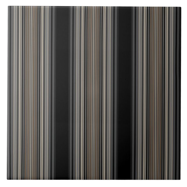 Ausgeklügelte schwarz-braune Streifen Fliese (Vorderseite)
