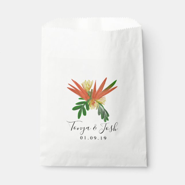 Ausgeklügelter Bird of Paradise Tropic Bridal Geschenktütchen (Vorderseite)