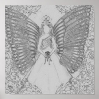 Ausgeklügeltes Angelic Sweet 16 Gray Poster