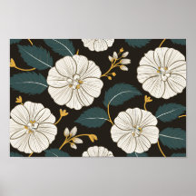 Ausgeklügeltes Blumenmuster mit weißen Blüten