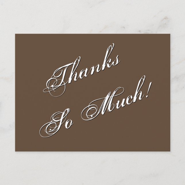 Ausgeklügeltes "Danke so viel!" Postkarte (Vorderseite)