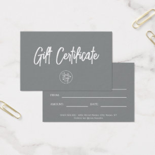 Ausgeklügeltes Geschenkgutschein für Stone Gray Bu