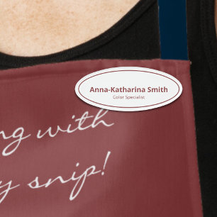 Ausgeklügeltes Oval mit Beruflichem White Expertis Namenschild