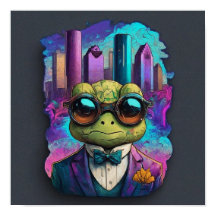 Ausgeklügeltes Poster für Frosch in der Stadt (Hou