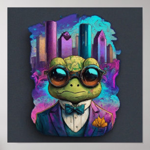 Ausgeklügeltes Poster für Frosch in der Stadt (Hou