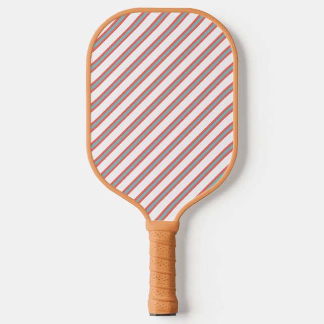 Ausgeklügeltes Rot, Blau und Weiß mit Streifen Pickleball Schläger (Vorderseite)