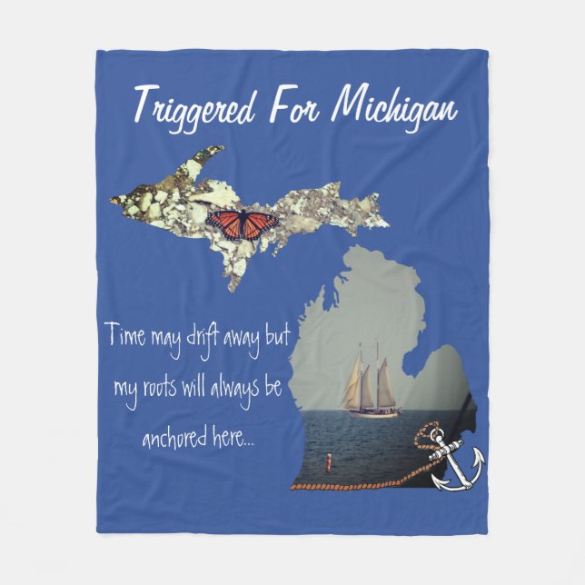 Ausgelöst für Michigan-Fleece-Decke Fleecedecke (Vorderseite)