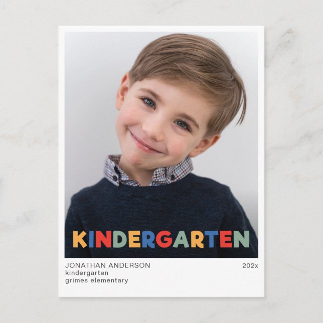 Ausgereifte Ankündigung des Kindergarten-Abschluss Postkarte (Vorderseite)