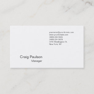 Ausgereifte Business Card für den White Manager Visitenkarte